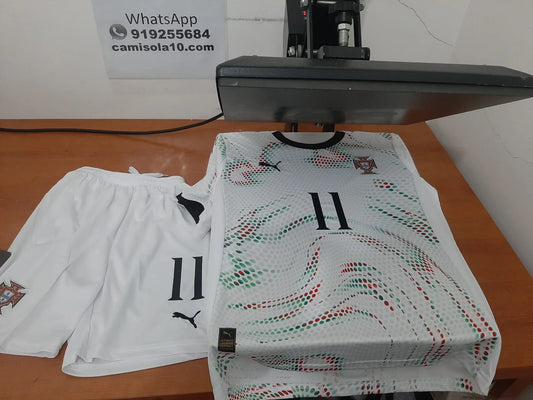 Kit de criança Alternativo Portugal 2025 - Camisola 10 | Camisolas de futebol para adulto e criança, entregas em 2 a 3 dias