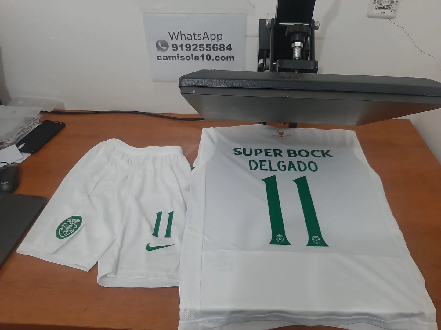 Kit de criança Taça Das Taças Sporting CP 24/25 | Edição especial - Camisola 10 | Camisolas de futebol para adulto e criança, entregas em 2 a 3 dias