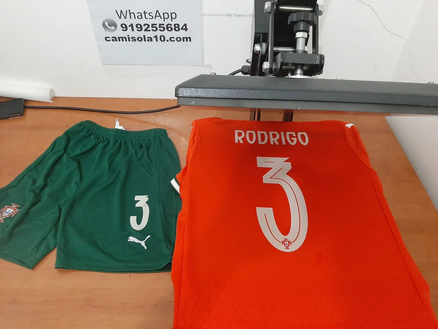 Kit de criança Principal Portugal 2025 personalizado com nome e número, RODRIGO 3 | Camisola 10 | Camisolas de futebol para adulto e criança, entregas em 2 a 3 dias 